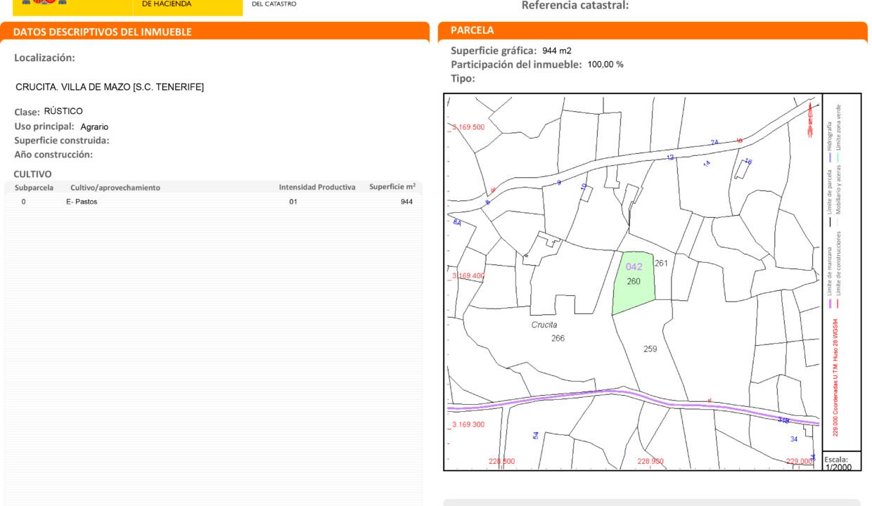 Certificación Descriptiva y Gráfica Catastral 38053A0420026000