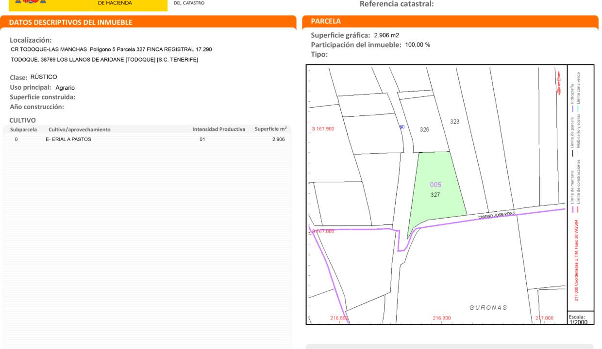 Certificación Descriptiva y Gráfica Catastral 38024A0050032700